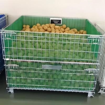 China Foldable Galvanized Storage Cage with Wheels/Casters Made of Mild Steel Easy Assembly for sale