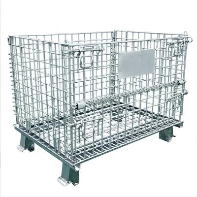 China Steel Warehouse Logistic Trolley Wire Mesh Storage Cage for Flexible Material Storage for sale