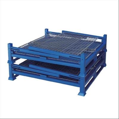 China Foldable High Capacity Pallet Container Box with Powder Coating and Stackable Design zu verkaufen