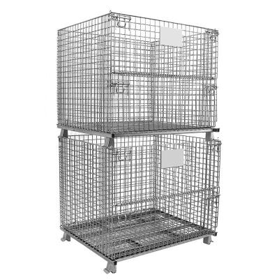 China 800*600*640 Metal Storage Cage Wire Mesh Cages for Warehouse Turnover Open or Closed for sale