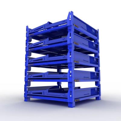 China 100-1500kg Capacity Stackable Steel Pallet Rack Cages For Durable Storage for sale