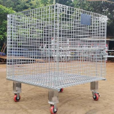 China QIFEI-Wire Mesh Container Adjustable Mobility For Industrial Wire Baskets zu verkaufen