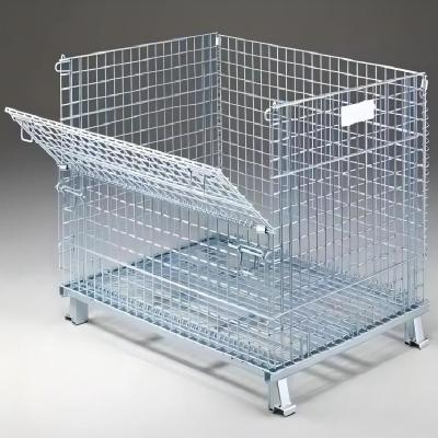 中国 Foldable Collapsible Heavy Duty Steel Galvanized Wire Mesh Container Customized 販売のため