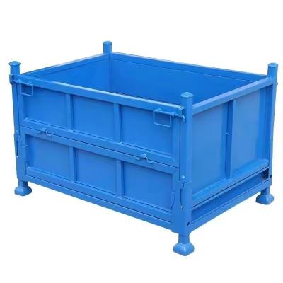 China Auto Component Storage Stillage Foldable Steel Container With QF-stack Racking And Material zu verkaufen