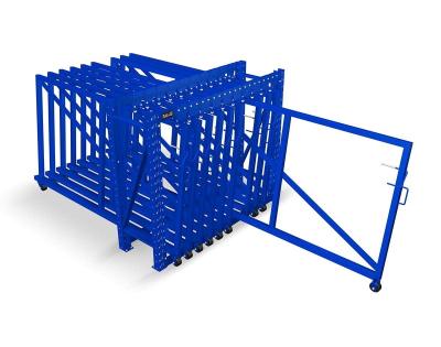 China Powder Coating Steel Industrial Flat Sheets Roll Out Rack For Cut Pieces Partial Sheets à venda