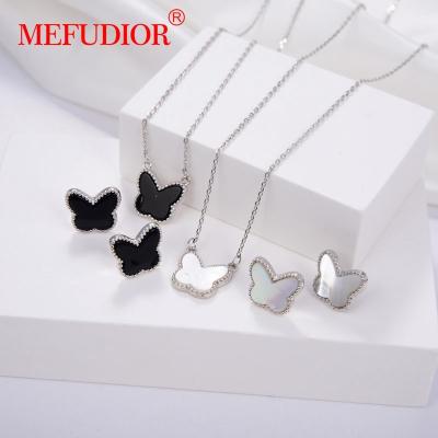 China CLASSIC Butterfly Shape Pendant Rose Gold Plated Girls Necklace 925 Long Chain For Sweater for sale