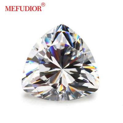 China Curved trillion D color moissanite diamond play or fire brilliant cut with GRA certified for sale