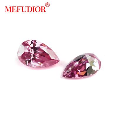 China Color play or fire rose color pear cut lab grown moissanite diamond with GRA certificate for sale