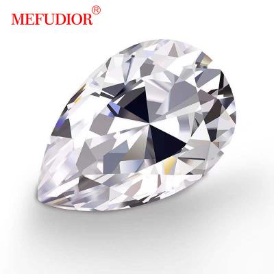 China Wholesale D color set or fire color pear cut moissanite diamond white color for jewelry making wedding ring for sale