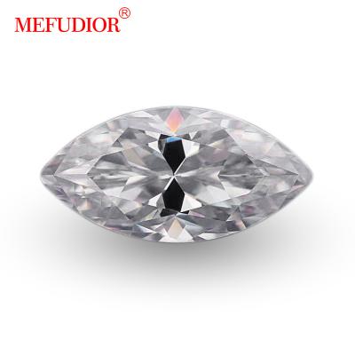 China Hot sale pure white color play or fire marquis cut moissanite diamond stone gemstone jewelry 1.5*3-7*14 mm for sale