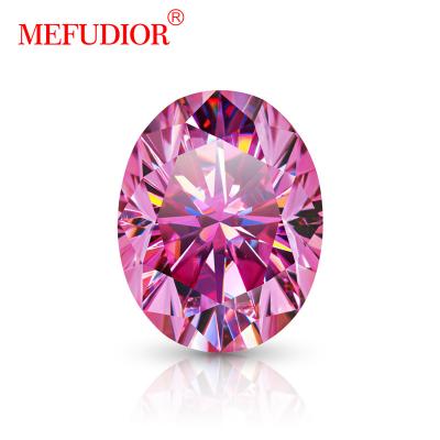 China D cut hot sale oval color fire pink color play or lab created moissanite stone for jewelry accessories making for sale