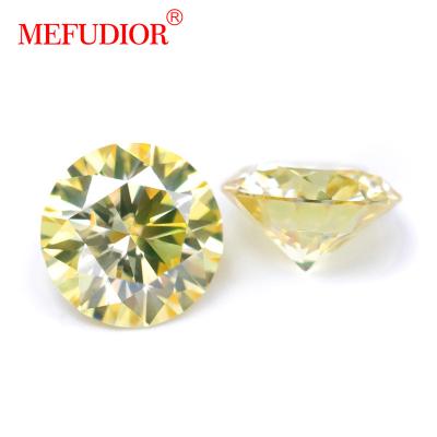 China Fire Round D Brilliant Color Play or Grade Moissanite GRA Certified Yellow Color Moissanite Diamond Loose Stone for sale