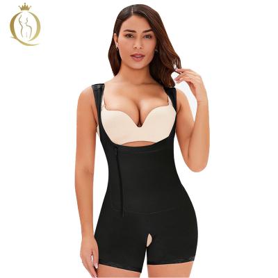 China Antibacterial Control Body Tummy Shaper Shaper Open Crotch Faja With Zipper Thigh Slimmer Shorts For Women for sale