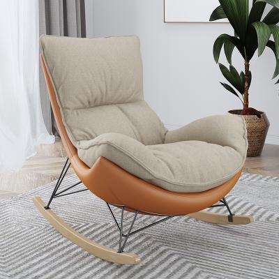 China Wood Frame Chair Lounge Design Factory Upholstered Rocking Chair for sale