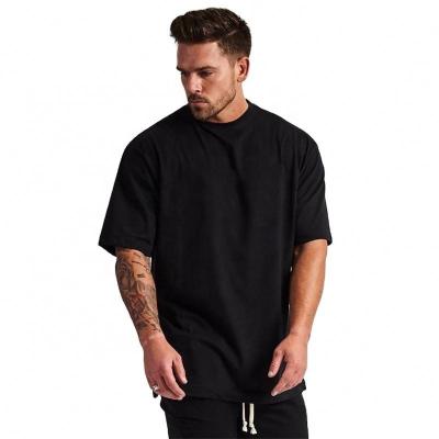 China Anti-Wrinkle CCXL Men's Cotton Solid T-shirts Summer Plain Oversized T-shirts 100% Custom Print Dropshoulder Sleeve Plus Size Mens Tee for sale