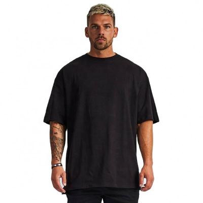 China CCXL SUSTAINABLE 280gsm Cotton Plus Size Mens T Shirt Plain Dyed Dropshoulder Sleeve Tee Compressed Breathable OEM Mens T-Shirts for sale