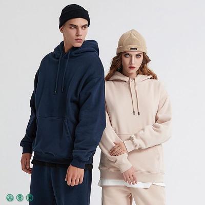 China Anti-wrinkle winter contrast stitch hoodie 360gsm high quality fleece plus fleece thickening hoodies unisex blank hoodies for sale