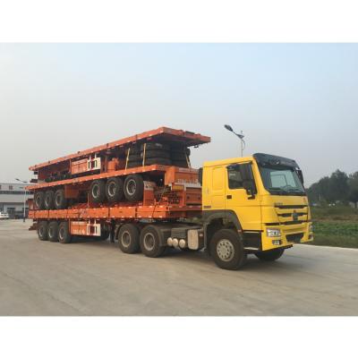 China 20ft container truck trailer 40feet container flat bed trailer new used trailers 30-60tons flat bed trailer for sale