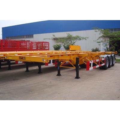 China Small Goose Neck 2 Axles 3 Axles Container Feet Skeleton Container Truck Trailer 40' 45' Skeleton Semi Trailer for sale