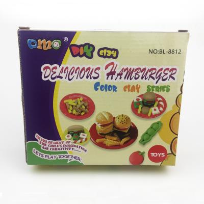 China DIY Yiwu Bobao DMO New Product Color Clay No Fade Kichen Hamburger Popular Bright Game Dough Set for sale