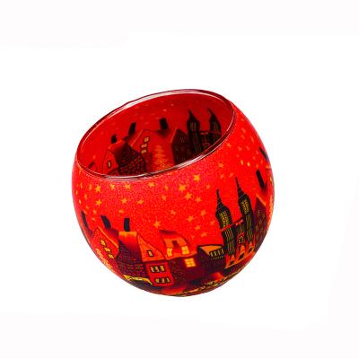 China Art Latest Product Unique Glass Globe Cup Candle Polymer Clay Glass Candle Holder For Home Decoration for sale