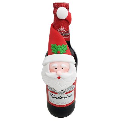 China Europe DMO Yiwu Bobao Exclusive Polymer Clay Santa Claus Pendant And Shrink Beer Bottle Wrap For Party And Bar Decoration for sale