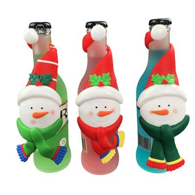 China All over the world bobao handwork snowman polymer clay wrap bottle from BMD Yiwu for Christmas holiday bar home decoration for sale