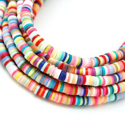 China Handmade Mixed Color Polymer 6mm Clay Flat Beads Necklace Bracelet Handcrafted Jewelry Accessories for sale