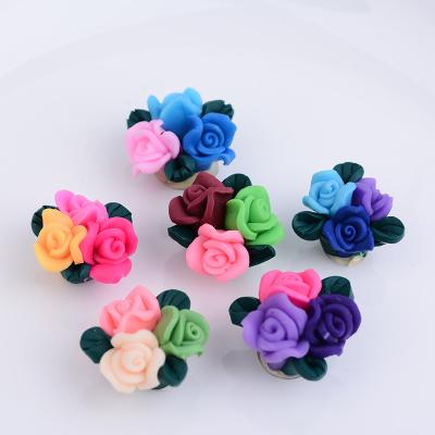 China Unique dress polymer clay flowers wedding bobao Europe DMO new, nice DIY decorative artificial flowers as clothes and hat accessories for sale