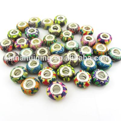 China China DMO Yiwu 2019 Handmade Custom Large Hole Polymer Beads For Crafts And Gifts Making Flat Polymer Beads Colorful Beads for sale