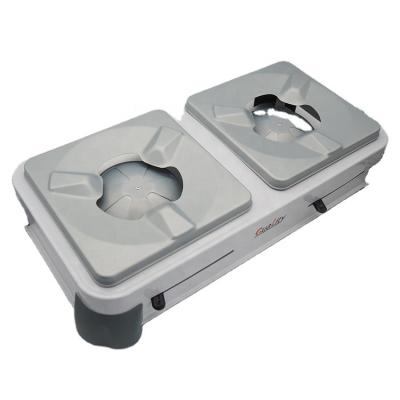 China Eco - Friendly Rectangular Shape Stainless Steel Double Burner Alcohol Stove , Spirit Stove For Food Warmer for sale