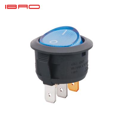 China Round Electronic Appliance Button Rocker Switch Blue Color T125 For Home Appliance for sale