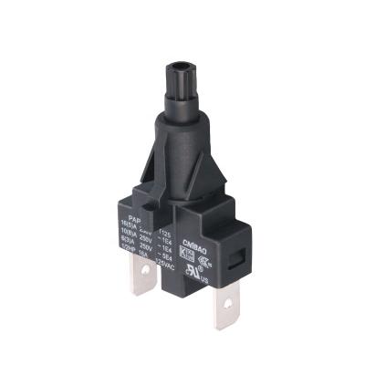 China Home Appliance PAP Series Push Button Switch 2 Terminals T125 Black SPST for sale