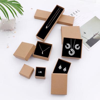 China Recyclable Custom Double Cardboard Ring Bracelet Earring Necklace Jewelry Gift Packaging Black Paper Box With Logo for sale