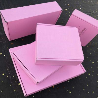 China Wholesale Recycled Materials Custom Fancy Pink Custom Printing Clothes Shipping Corrugated Packaging Paper Gift Box for sale