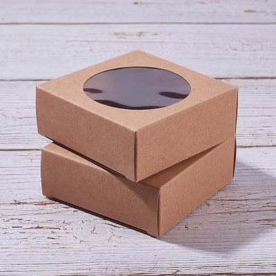 China Recyclable Custom White Bakery Box Take Away Kraft Food Packaging Paper Window Box for sale