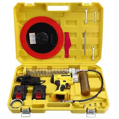 China Max 24V 21V Professional Rechargeable Battery Cordless Grease Gun with 600cc Max10000 psi Battery Grease Gun Electric Grease Gun for sale