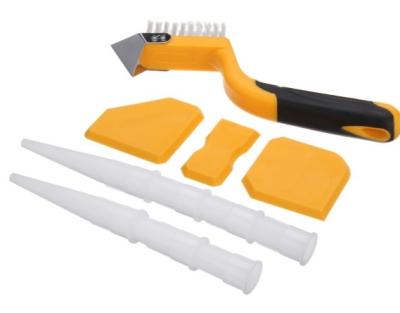 China Silicone Sealant Spatula with Brush and Stainless Steel Blade for sale