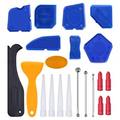 China 20 Pieces Caulking Tools Suit Silicone Sealant Finishing Tool Grout Scraper Caulk Remover for Bathroom Kitchen and Frames Sealan for sale