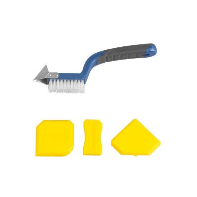 China 5in1 Silicone Grout Tool Set With Grout Brush 3 Yellow Grout Smoothers for sale