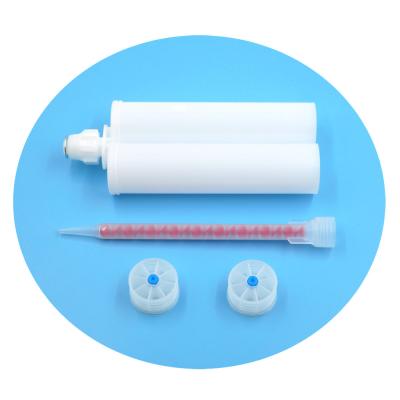 China 400ml 1:1 Cartridge Tube AB Dual Glue Cartridge Two Component Dispenser Tube with Mixing Tube Mixing Syringe for sale