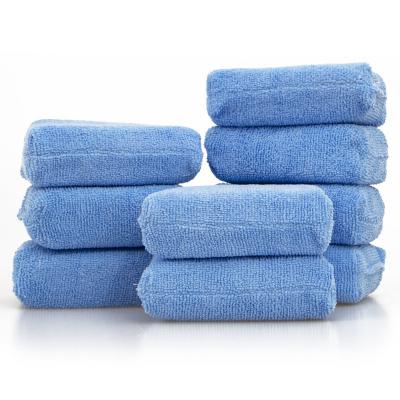 China 10PCS Aplicador de microfibra azul con almohadillas Esponja para aplicar cera/ selladores en venta