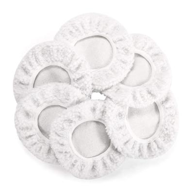 China 6Pcs White 7 To 8 Inch Orbital Buffer Polisher Pads Auto Buffing Pads for sale