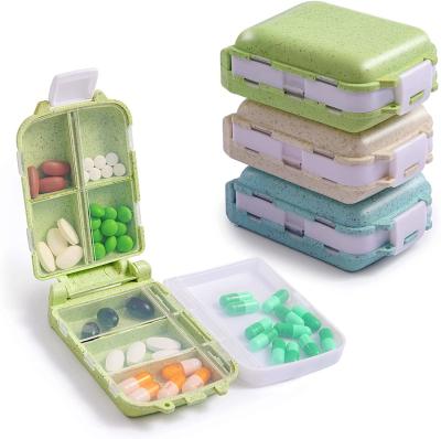 China Travel Pill Organizer Moisture Proof Small Pill Box Pill Case with 8 Compartments for sale