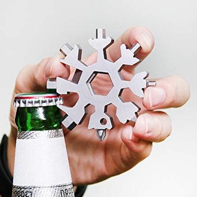 China 18 en 1 de acero inoxidable Copo de nieve Multitool Cruzado Torpederos Kit de caja Abridor de botellas en venta