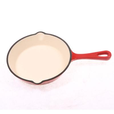 China Sustainable Enamel Skillet Cast Iron Cooking Griddle Pan Iron Kitchen Grill Cookware for sale