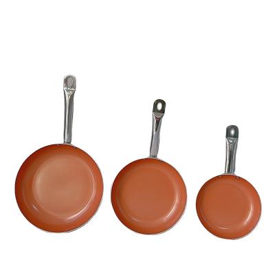 China Copper Color Sustainable Ceramic Induction Cookware Set 6 Pieces for sale