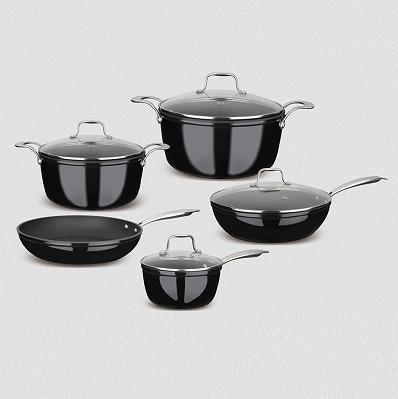 China 9pcs Sustainable Aluminum Cookware Set Non Stick Hard-anodized for sale