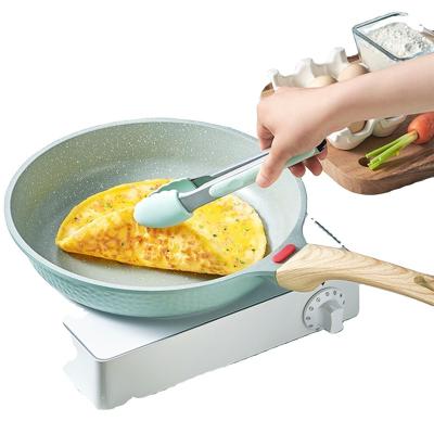 China Sustainable Fashion Avocado Green Aluminum Marble Coating Hot Selling Nonstick Frying Pan for sale