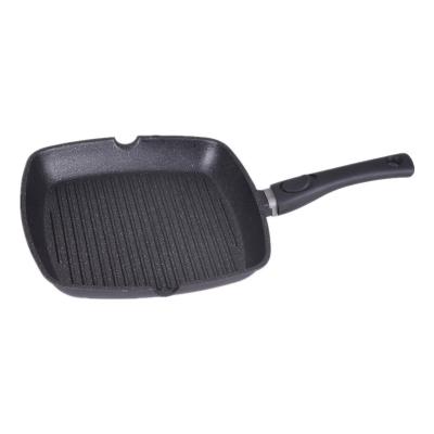 China Hot Selling Country Amazon Square Die Casting Aluminum Grill Pan With Detachable Handle for sale